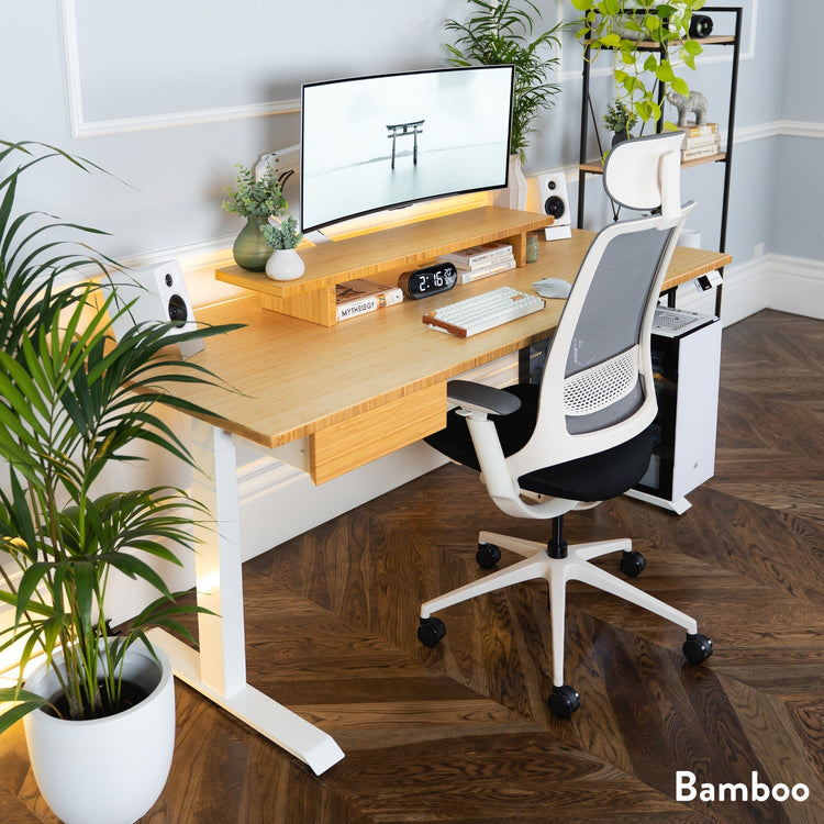 Bureau assis debout en bambou Desky Dual