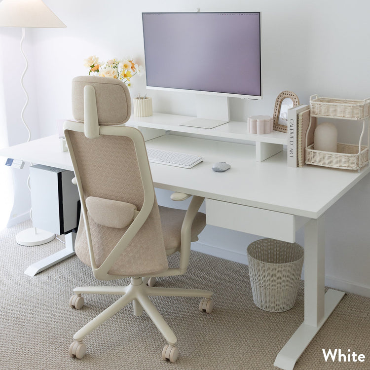Bureau assis-debout Desky Dual en mélamine