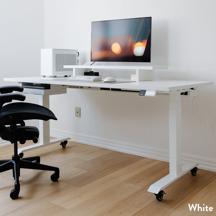Bureau assis-debout Desky Dual en mélamine
