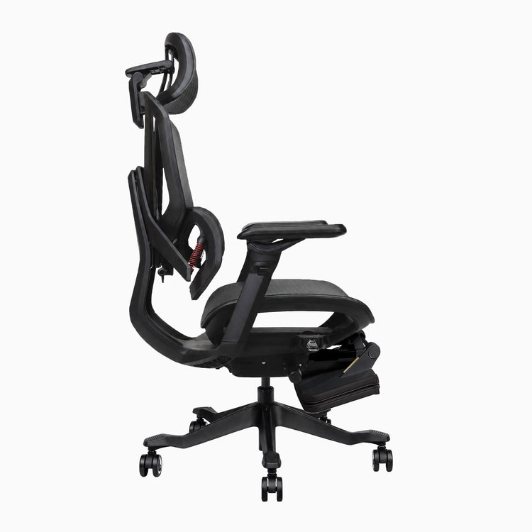 Chaise de bureau ergonomique Desky Contourra avec repose-pieds rentré