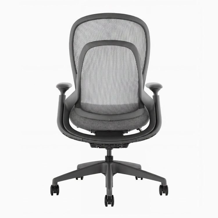 Desky Pivot Ergonomic Office Task Chair in Black and Grey without headrest