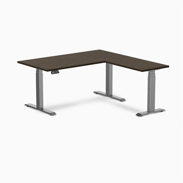 Desky Bamboo L-Shape Sit Stand Desk