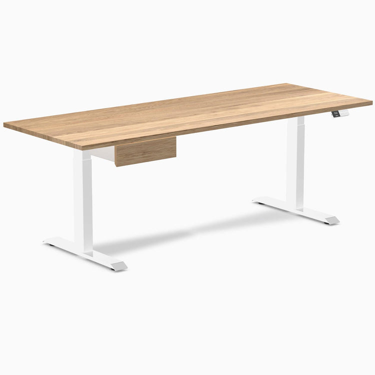 Desky Dual Hardwood Standing Desk With Drawer