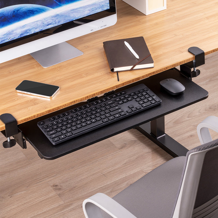 Support clavier Ă pince sous bureau