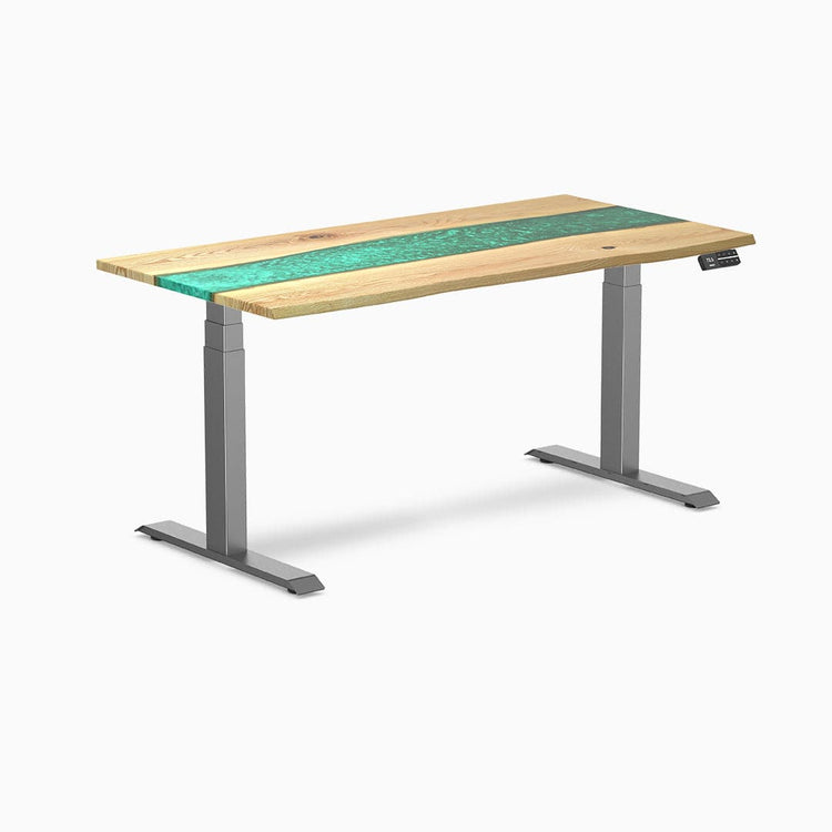 Desky Dual Resin Hardwood Sit Stand Desk