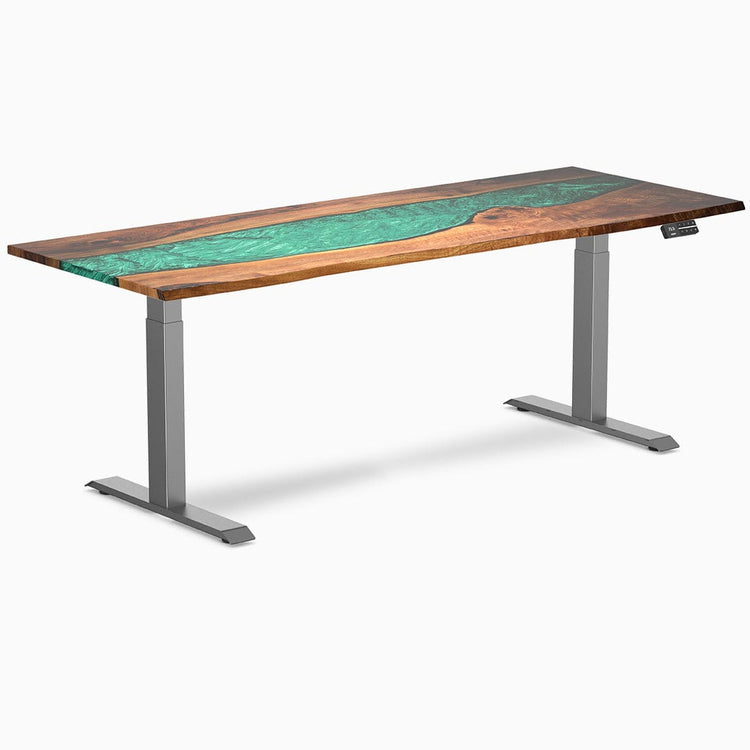 Desky Dual Resin Hardwood Sit Stand Desk