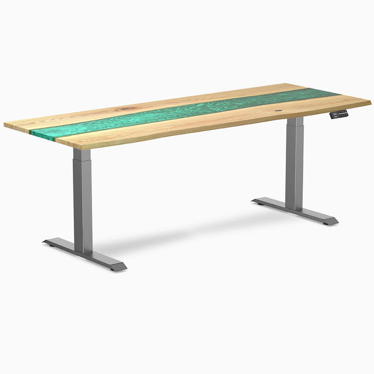 Desky Dual Resin Hardwood Sit Stand Desk