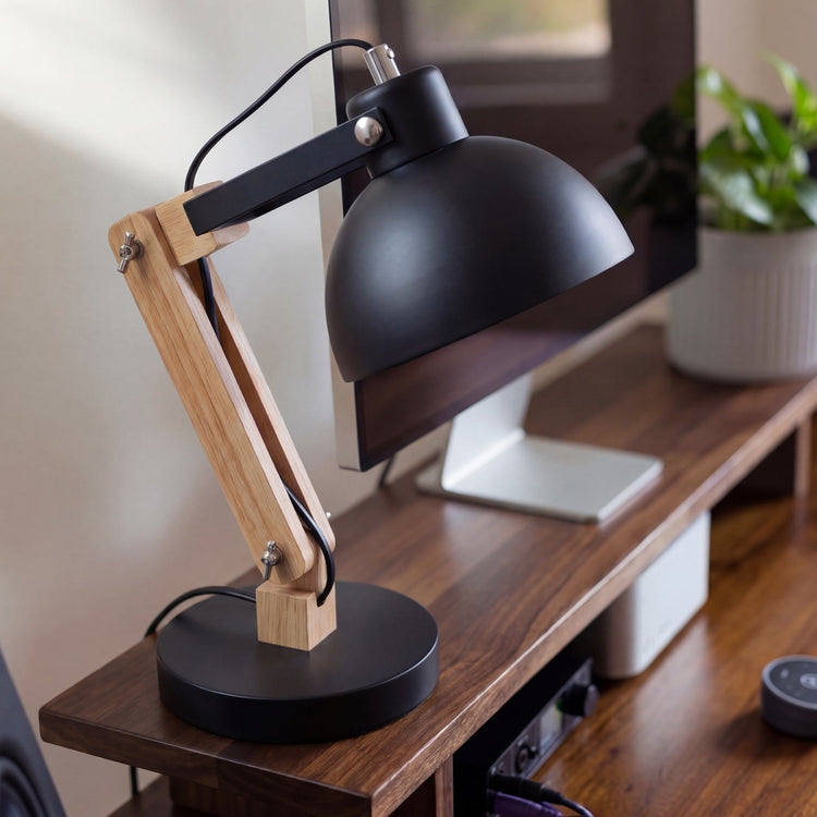 Lampe de bureau en bois Desky Axis