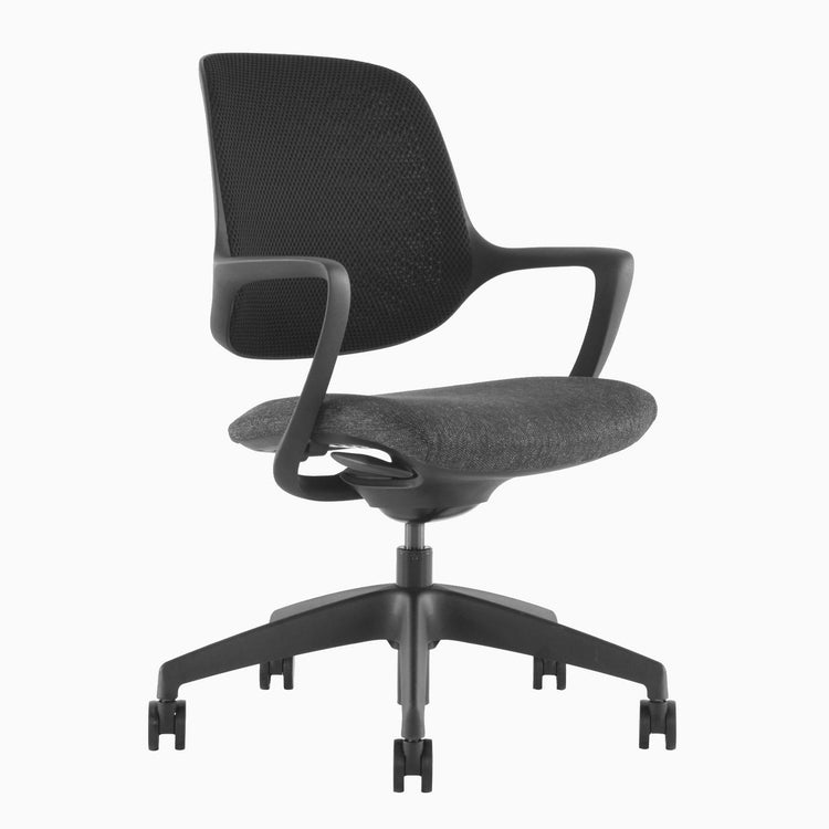 Chaise de bureau ergonomique à dossier bas Desky Evoque