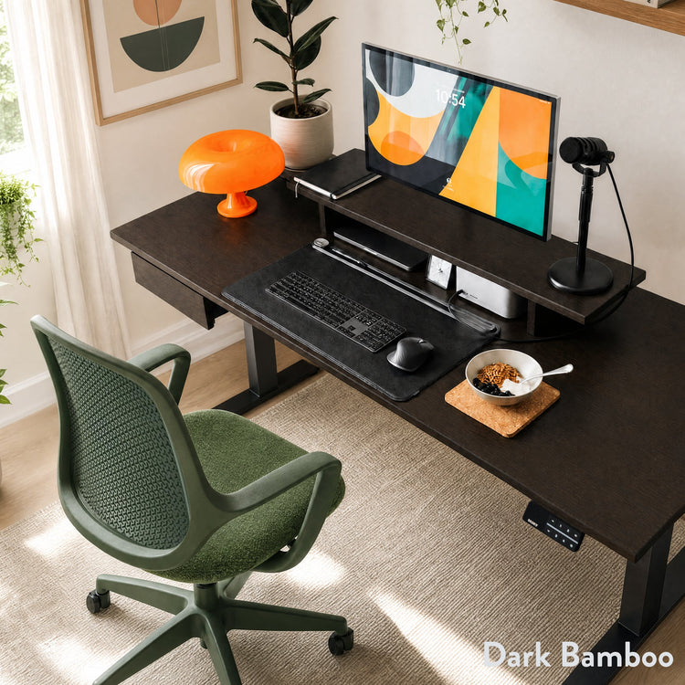 Bureau assis debout en bambou Desky Dual