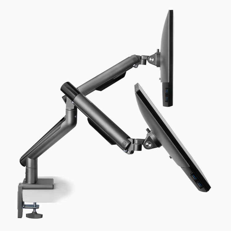 Bras écran double aluminium fin Desky Dual