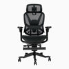 Chaise de bureau ergonomique Desky Contourra en noir avec repose-pieds réglable