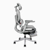 Chaise de bureau ergonomique Desky Contourra en blanc avec repose-pieds, vue de côté