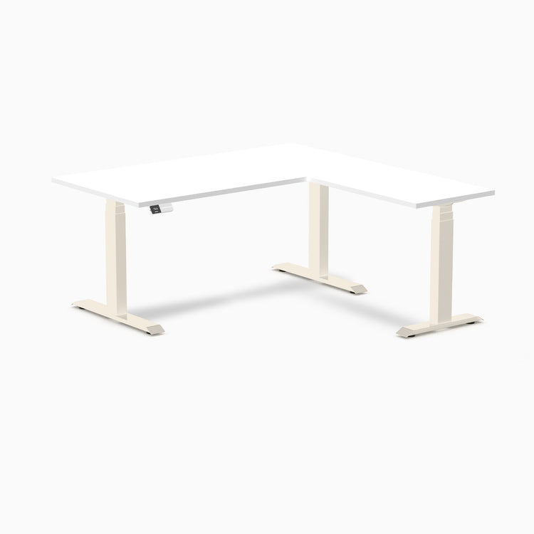 Desky Eco L-Shape Melamine Sit Stand Desk