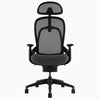 Desky Pivot Ergonomic Office Task Chair in Black with headrest, front