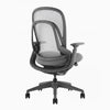 Desky Pivot Ergonomic Office Task Chair in Grey without headrest, back