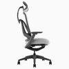 Desky Pivot Ergonomic Office Task Chair in Grey with headrest, side