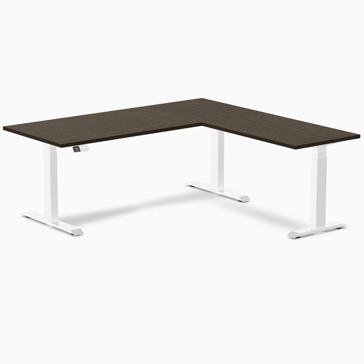 Desky Bamboo L-Shape Sit Stand Desk