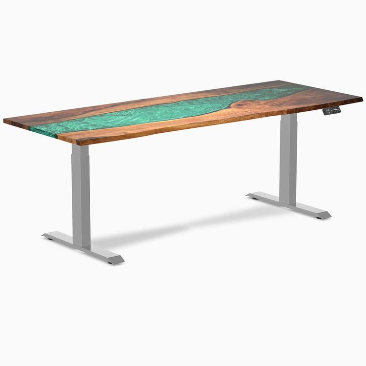 Desky Dual Resin Hardwood Sit Stand Desk