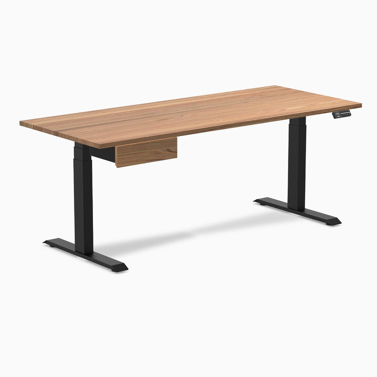 Desky Dual Hardwood Standing Desk With Drawer