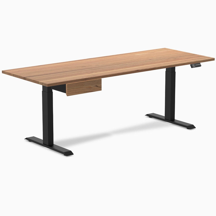 Desky Dual Hardwood Standing Desk With Drawer