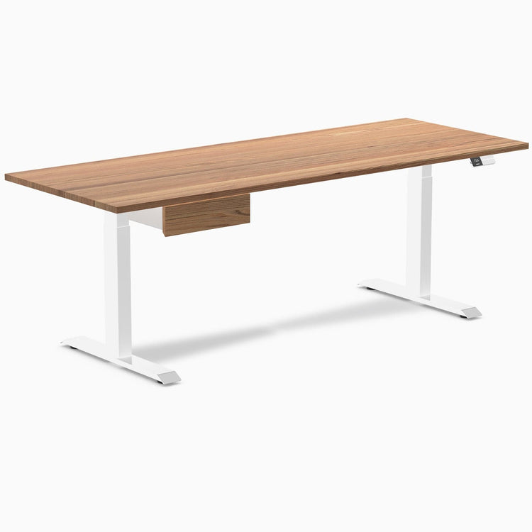 Desky Dual Hardwood Standing Desk With Drawer