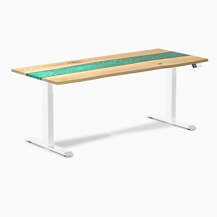 Desky Dual Resin Hardwood Sit Stand Desk