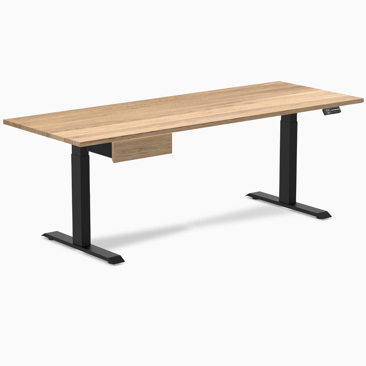 Desky Dual Hardwood Standing Desk With Drawer