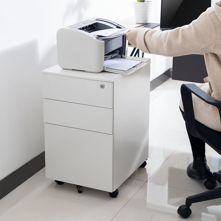 Caisson mobile compact en acier Desky GO blanc - Desky®