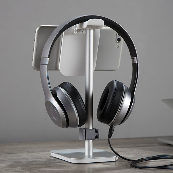 Support pour casque et téléphone Desky Argent - Desky